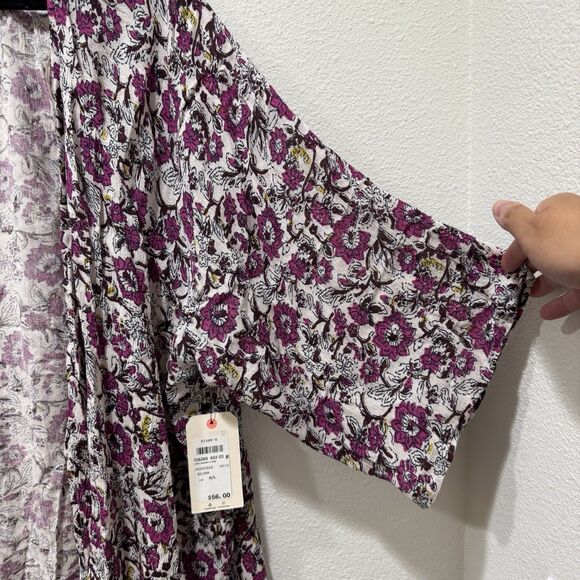 BILLABONG Dazed Dreamer Printed Kimono Open Coverup Floral Teal Sz M L NEW - Picture 3 of 10